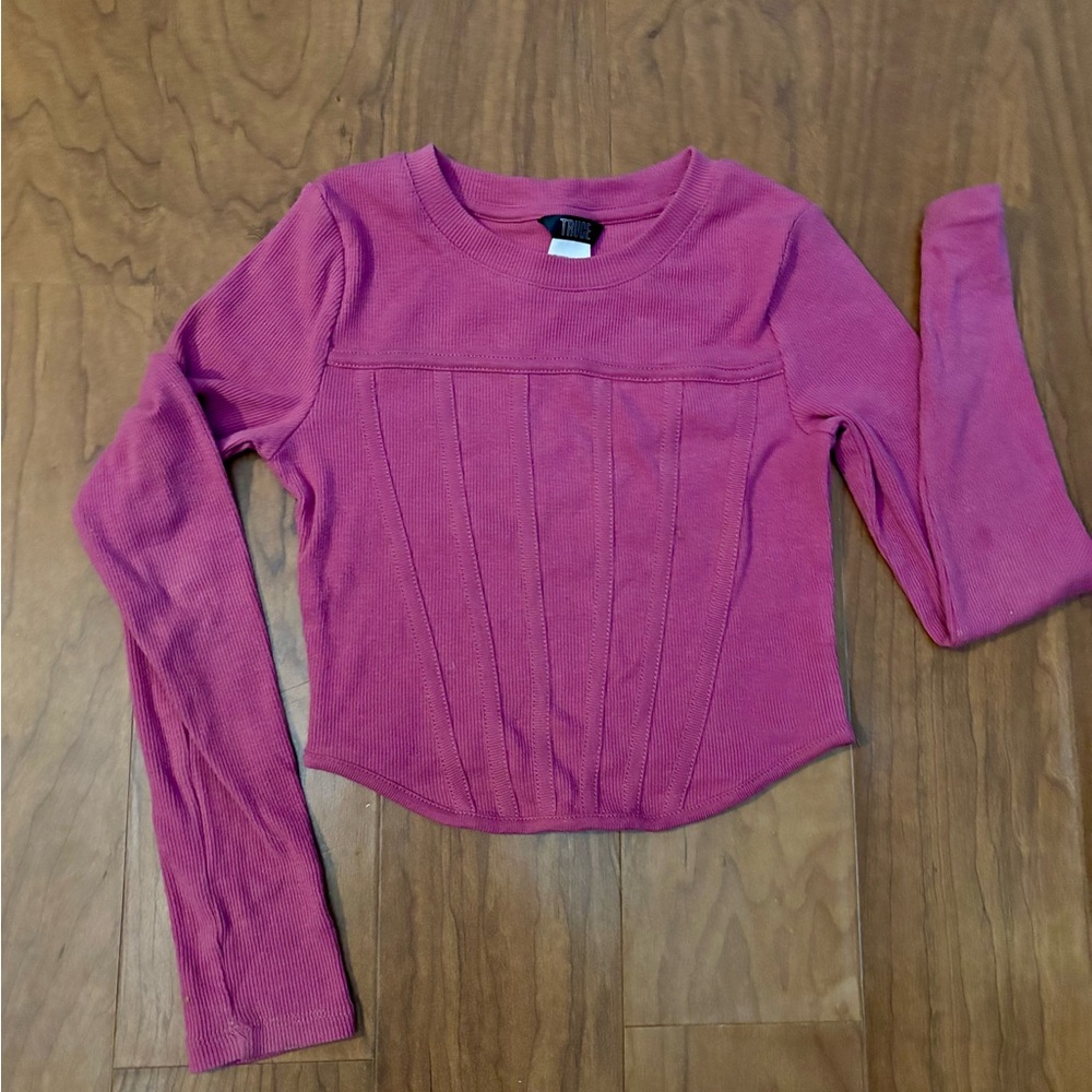 Girls TRUCE stylish ribbed mauve top